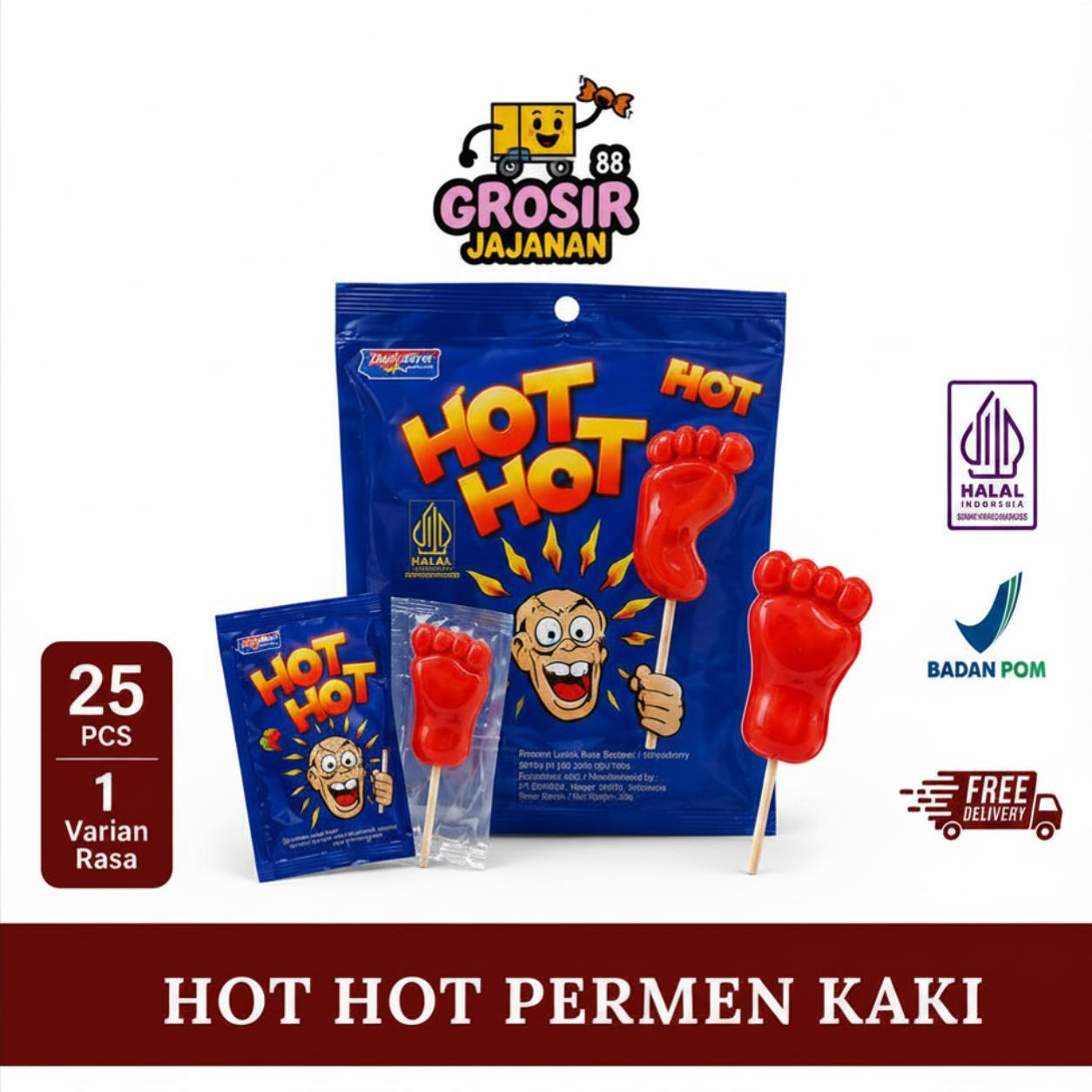 Permen Kaki Hot Hot Rasa Mangga Bronson isi 25 pcs