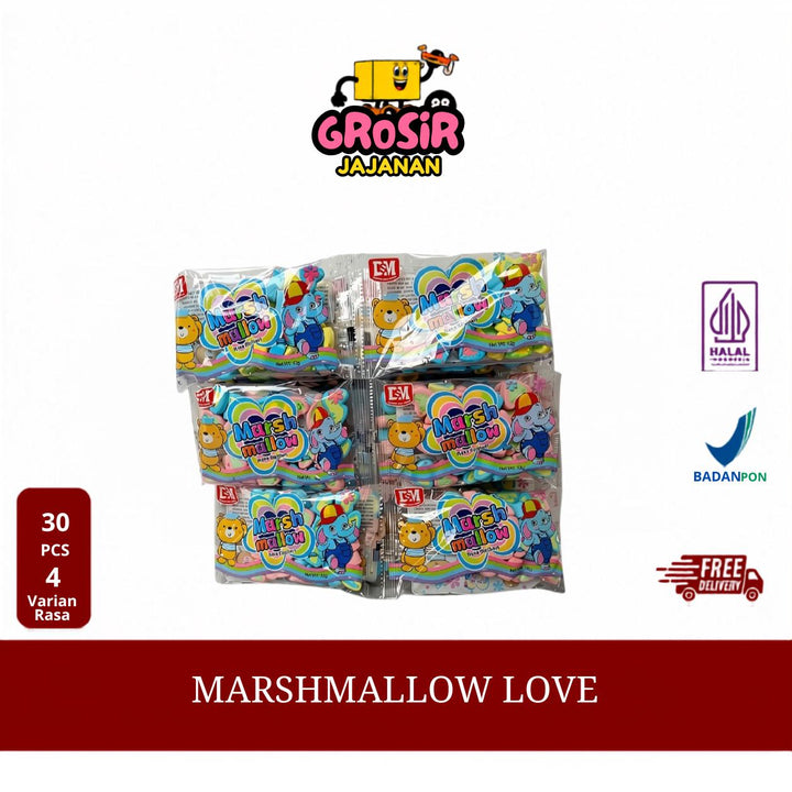 Marshmallow Bentuk Hati Love DSM isi 30 pcs