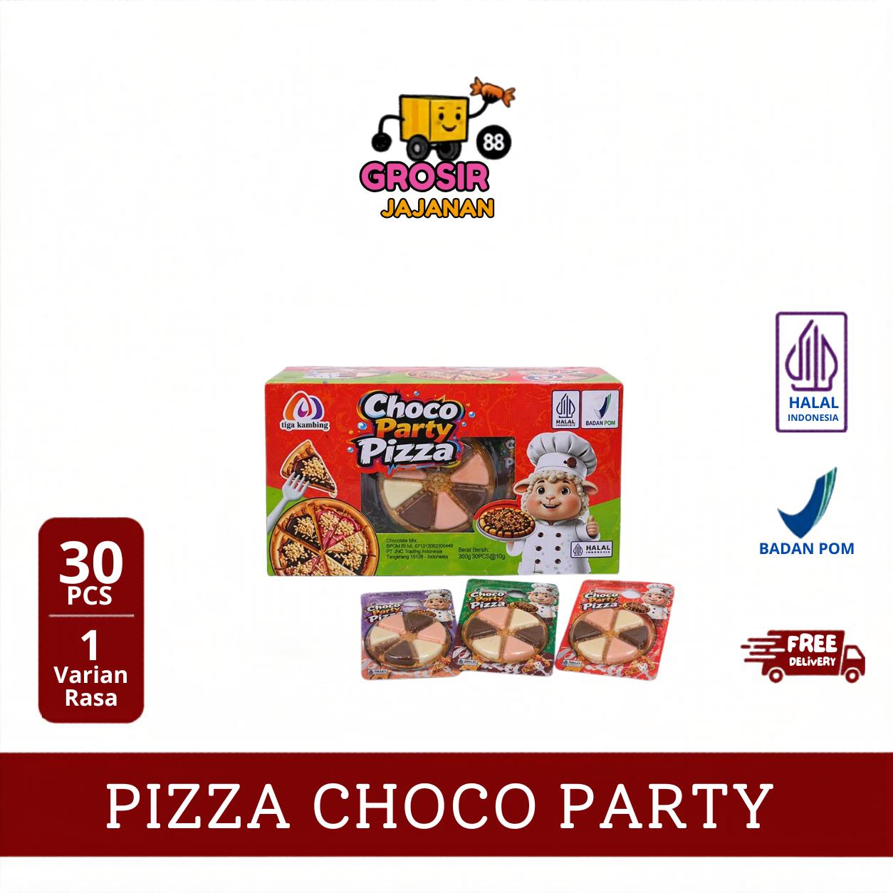 Permen Lunak Lollipop Gummy Pizza Tiga Kambing isi 30 pcs