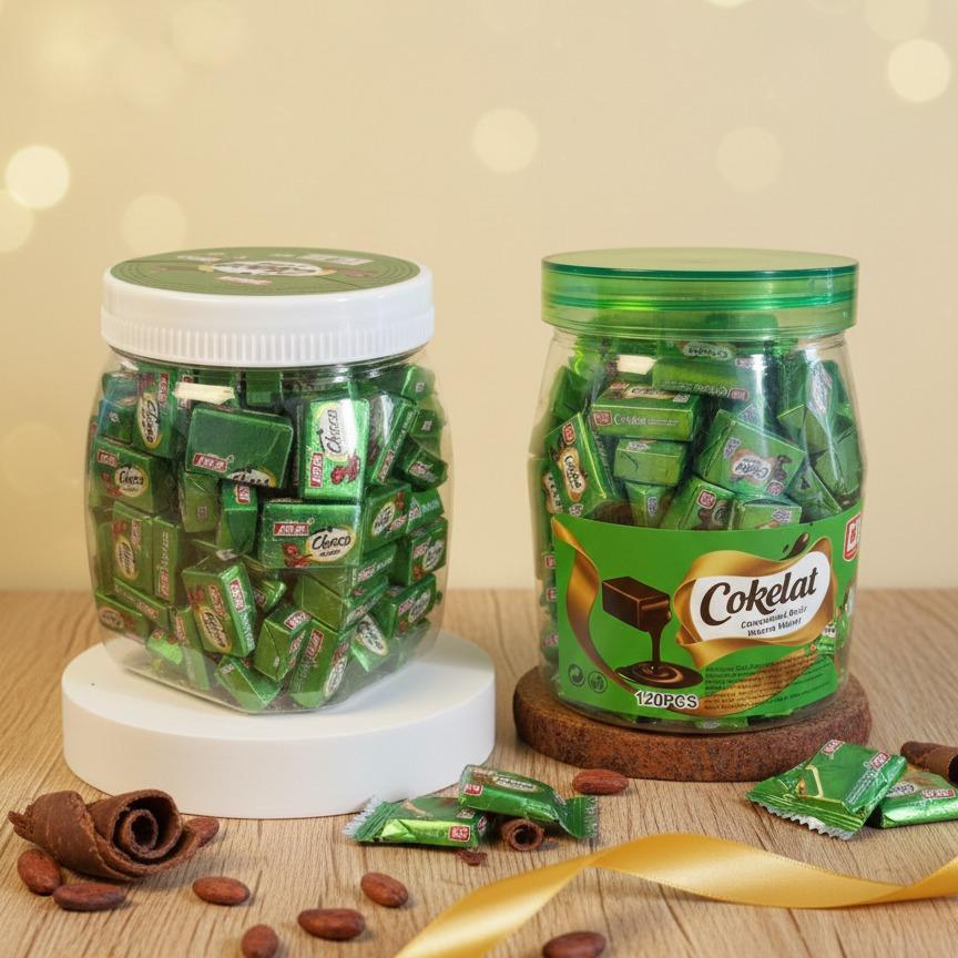 Permen Cokelat Compound Cube Butir Warna Warni isi 120 Pcs