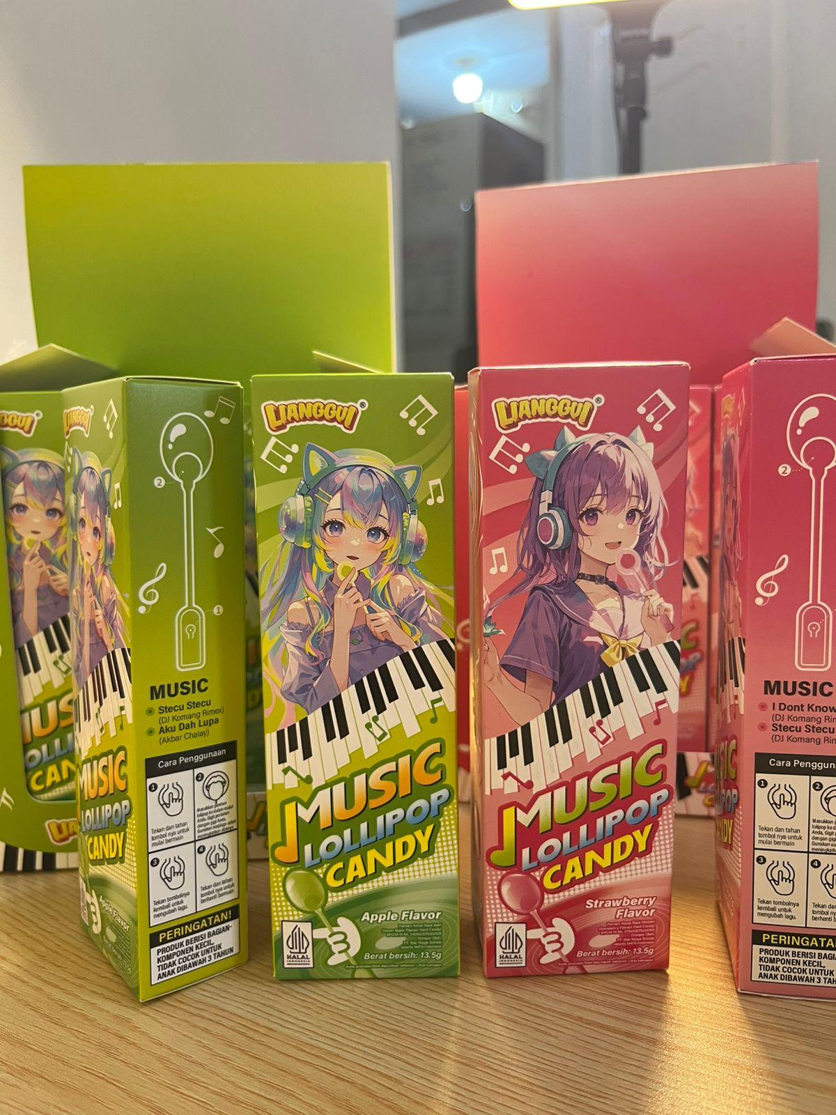 Permen Viral Music Lollipop Candy Rasa Anggur Lianggui