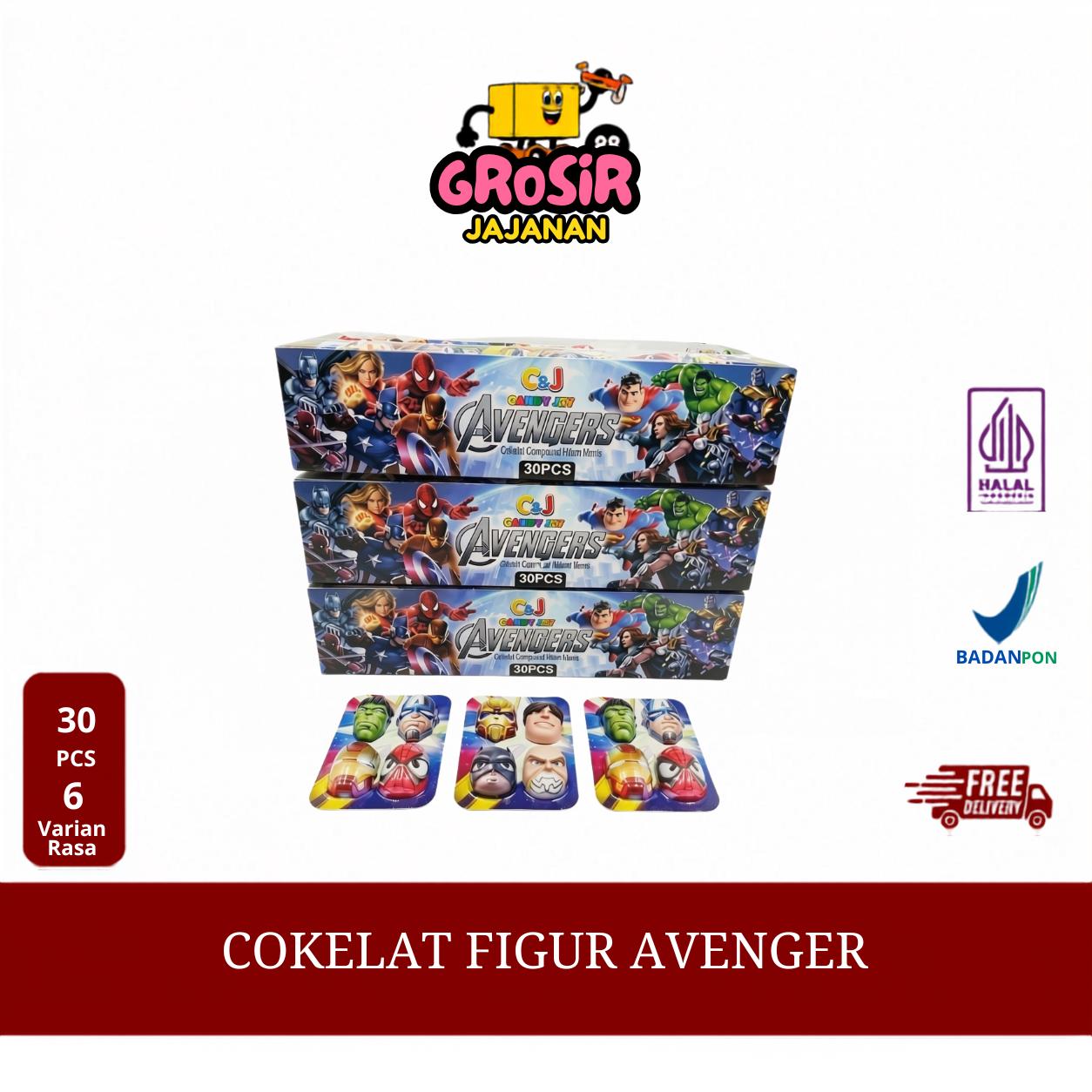 SNACK Cokelat Super Hero Avenger C&J  isi 30 pcs