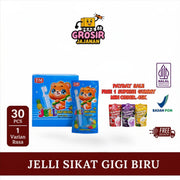 Jelly Stik Bentuk Sikat Gigi Biru Rasa Jeruk Apel Nanas Strawbery DSM