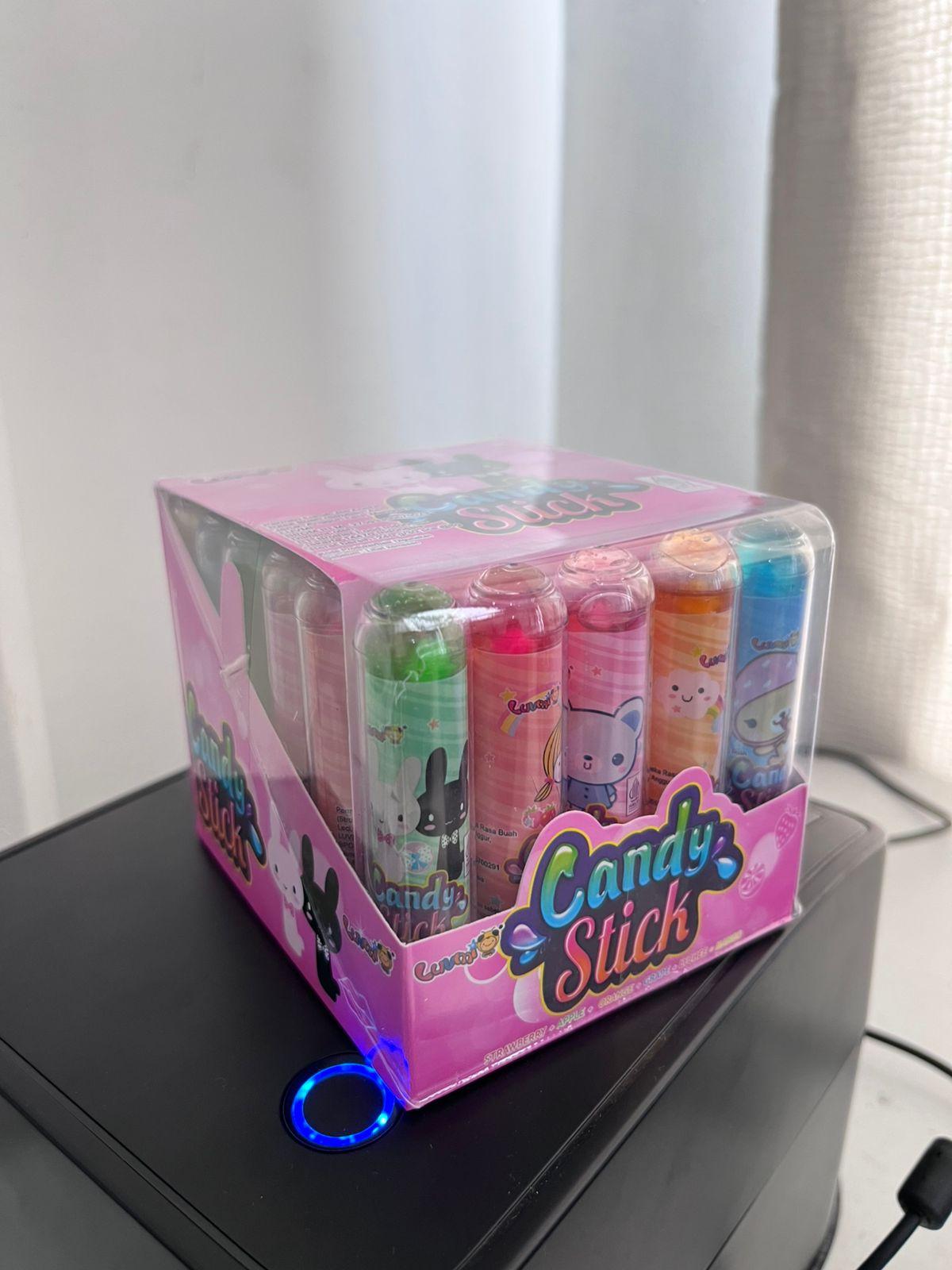 Permen Lunak Jelly Candy Stick Rasa Strawberry Apel Jeruk Anggur Leci Mangga Luvmi 1 Box Isi 30 pcs