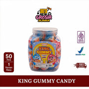 Permen King Gummy Candy Nice Aneka Rasa Buah Bentuk Telur Sweet Me Isi 50