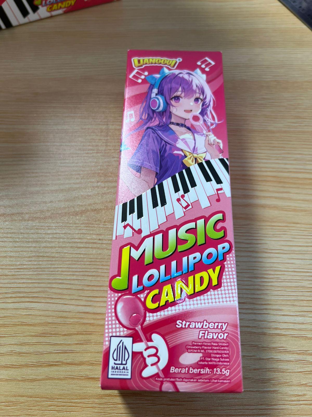 Permen Viral Music Lollipop Candy Rasa Anggur Lianggui