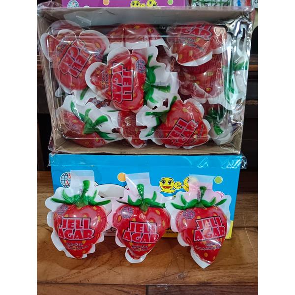 OBRAL!!!Jelly Agar Rasa Buah Stroberi AAA isi 30 pcs