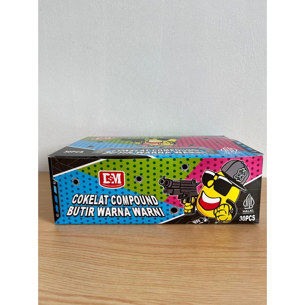 Cokelat Compound Bentuk Pstl Butir Warna Warni DSM isi 30 pcs
