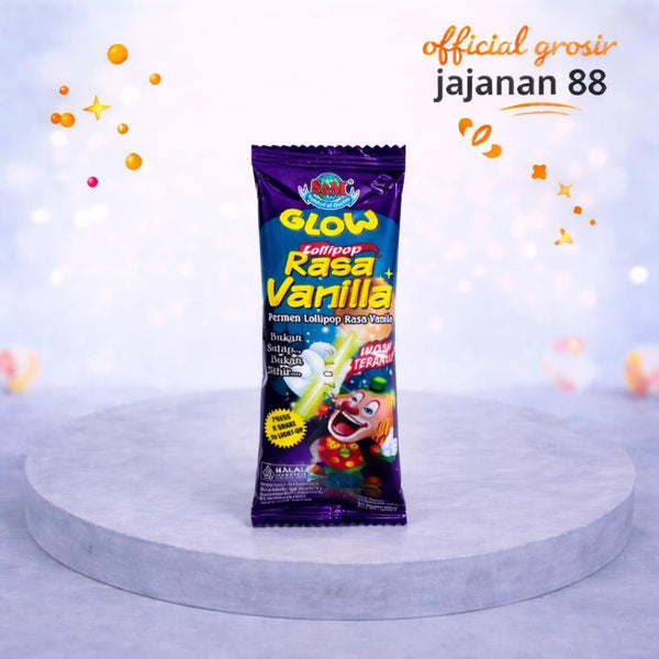 Permen Glow Lollipop Rasa Vanila S&M isi 20 pcs