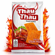 Snack Lembar Rasa Steak Pedas Thau Thau isi 20 pcs