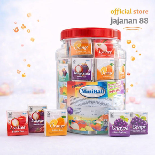 Permen Karet Minibal Jumbo Aneka rasa Buah Playgum Isi 157 Pcs