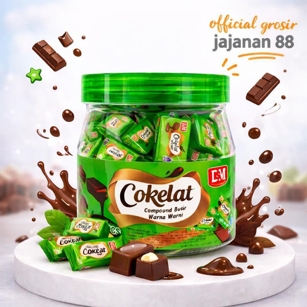 Permen Cokelat Compound Butir Warna Warni DSM 1 Toples isi 120 Pcs