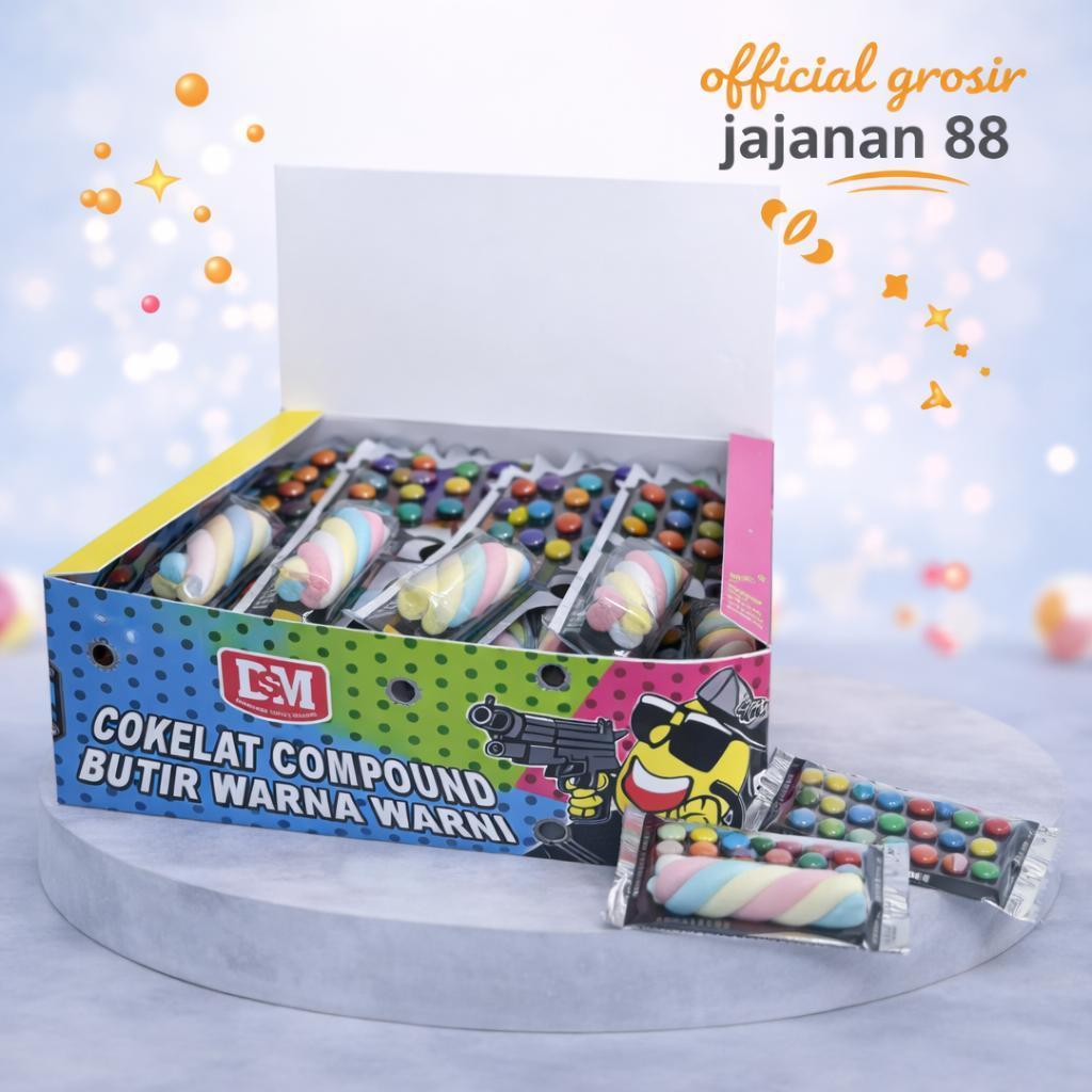Cokelat Compound Bentuk Pstl Butir Warna Warni DSM isi 30 pcs