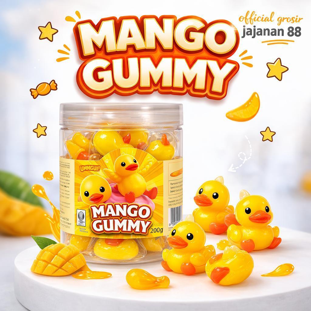 Permen Bebek Mango Gummy Lianggui 1 Toples Isi 30 Pcs