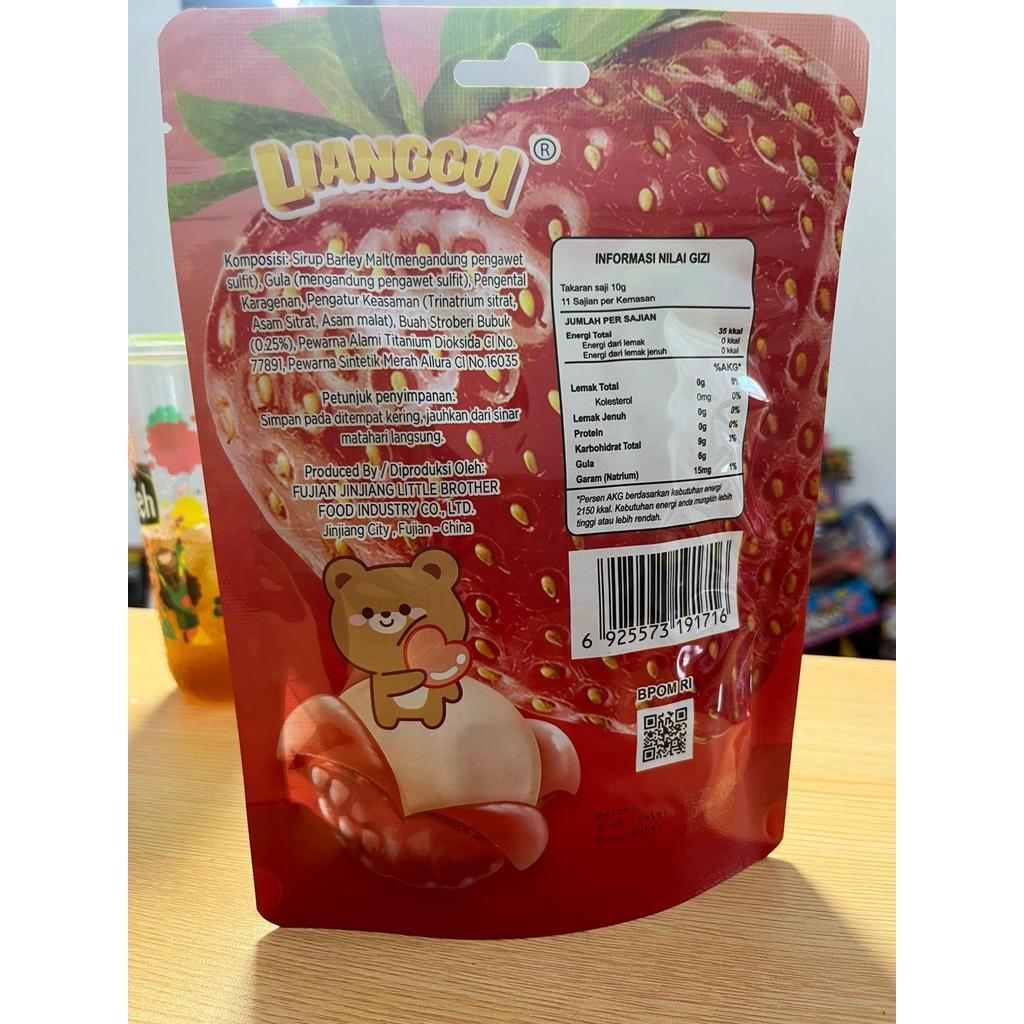 Permen Lunak Peeled Fudge Rasa Stroberi Mangga Lianggui