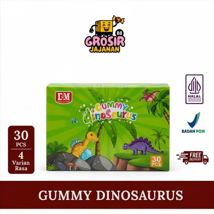 Permen Gummy Dinosaurus Aneka Rasa Buah DSM isi 30 pcs