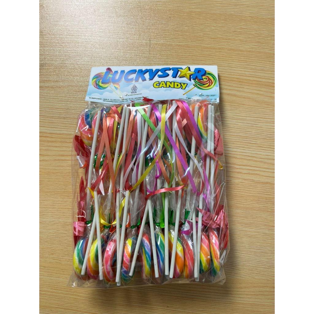 Permen Lolipop Bulat Candy Luckystar isi 20 PCS