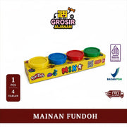 FUNDOH Mainan Kerajinan MIX 4 Warna - Mainan Edukasi Anak untuk Belajar Sensori dan Mengembangkan Kreativitas & Kemampuan Motorik Halus