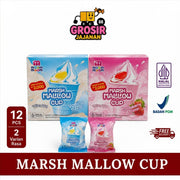 Marshmallow Cup Cone Rasa Vanila Stoberi Moom isi 12