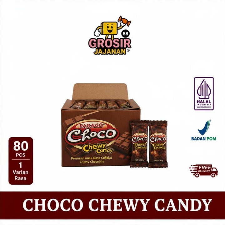 Permen Lunak Choco Chewy Candy Rasa Cokelat Parago isi 80 pcs