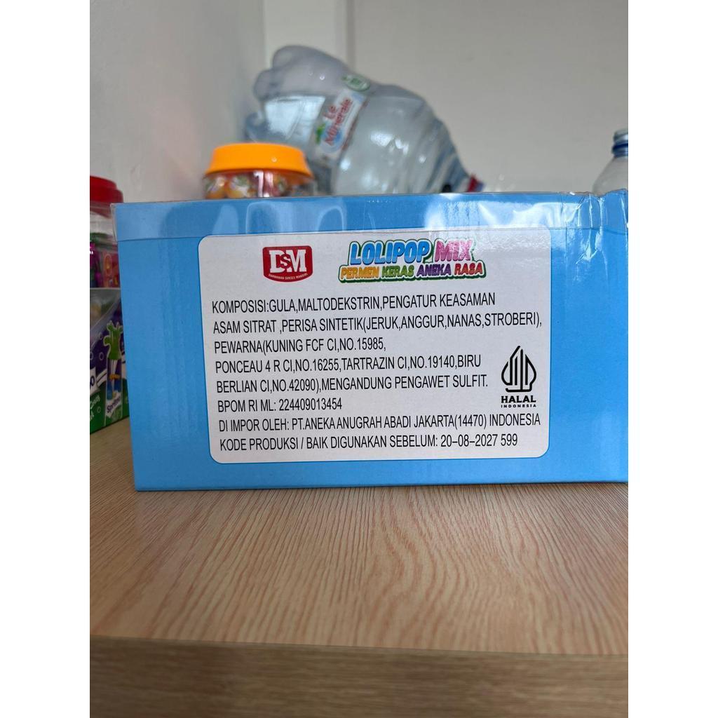 Permen Keras Lollipop Mix Aneka Rasa Buah DSM isi 30 pcs