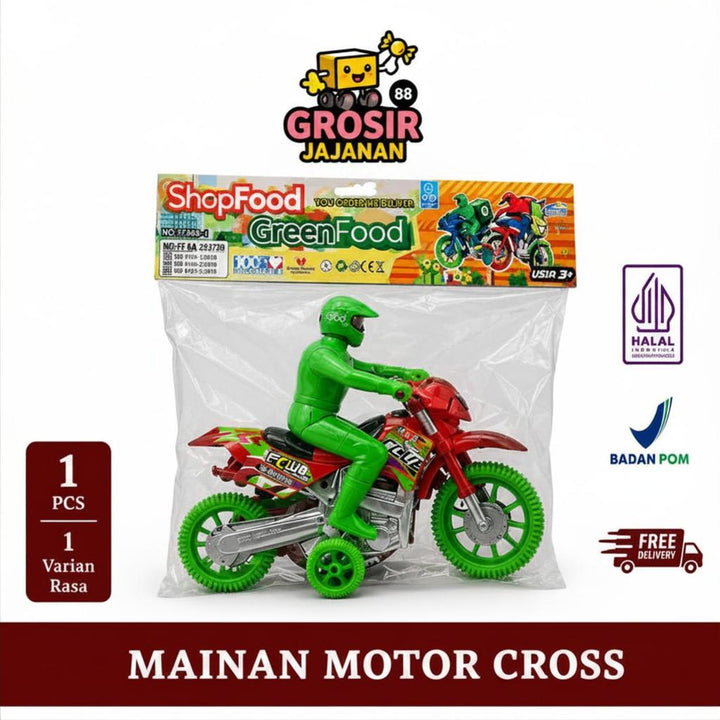 ShopFood Mainan Motor ShopeeFood Kurir Paket Anak-Anak 1 PCS Tema Kekinian Melatih Imajinasi & Desain Menarik Bahan Aman untuk Anak