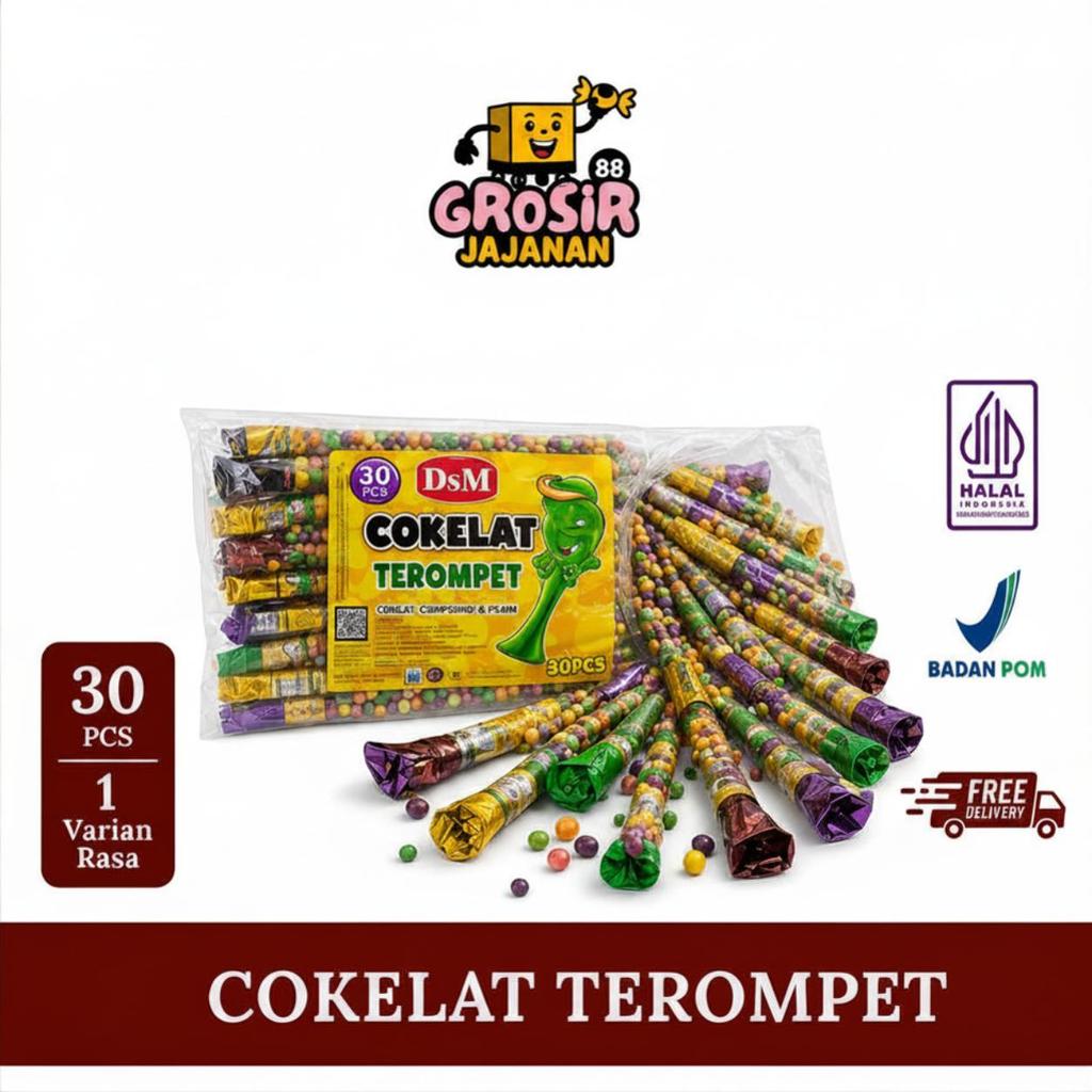 Cokelat Compound Butiran Terompet DSM isi 30 pcs