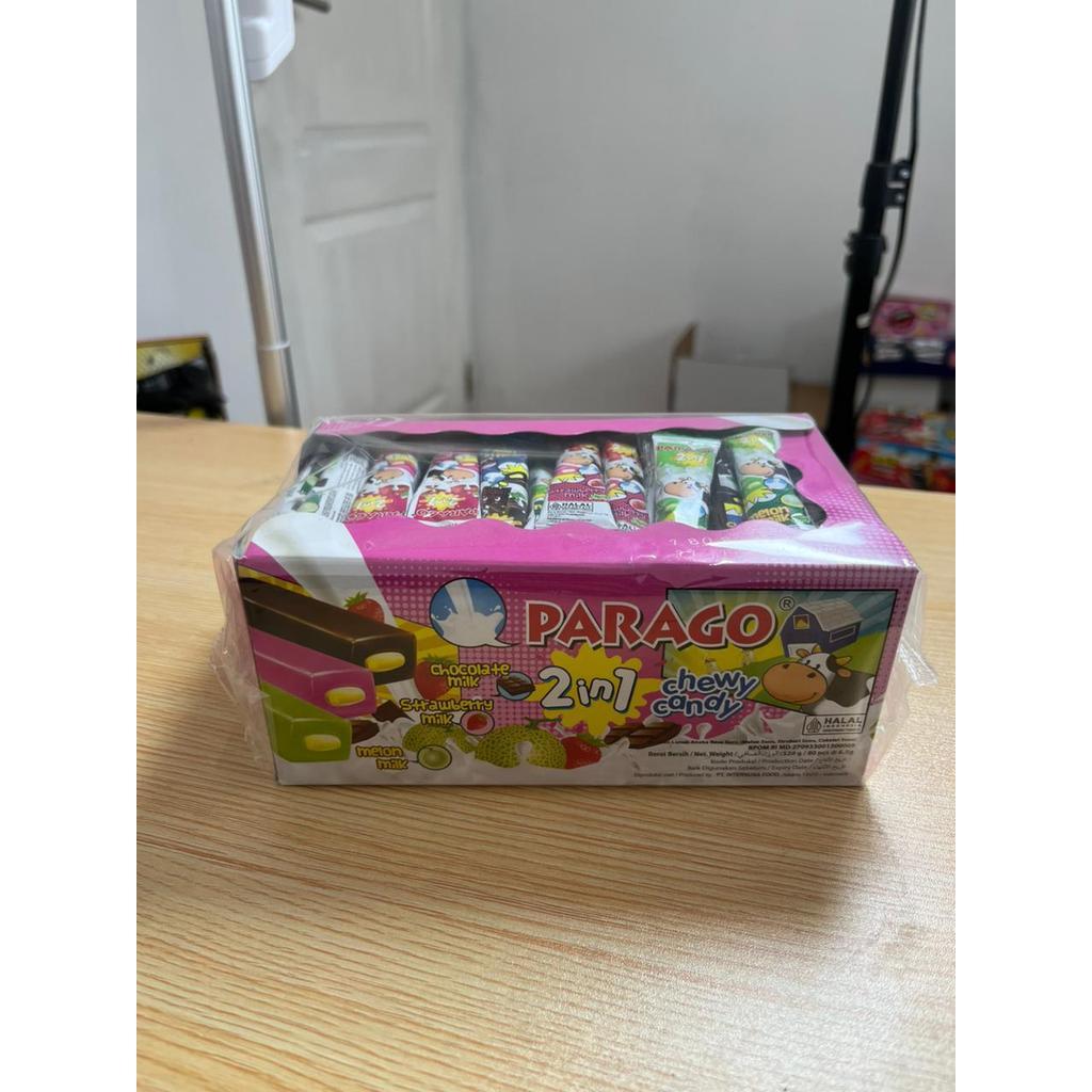 Permen Chewy Candy Rasa 2 in 1 Cokelat Susu Stroberi Susu Melon Susu Parago isi 80 pcs