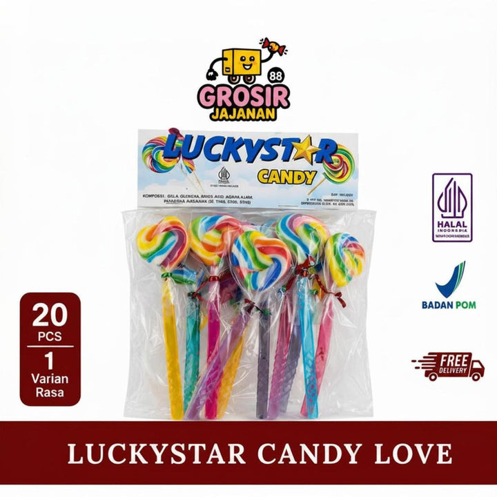 Permen Lolipop Candy Love Luckystar isi 20 pcs