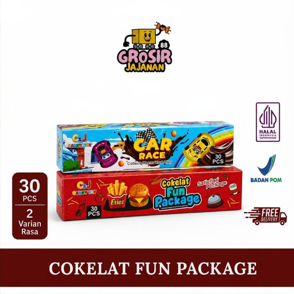 Cokelat Compound Hitam Manis Fun Package C&J isi 30 pcs