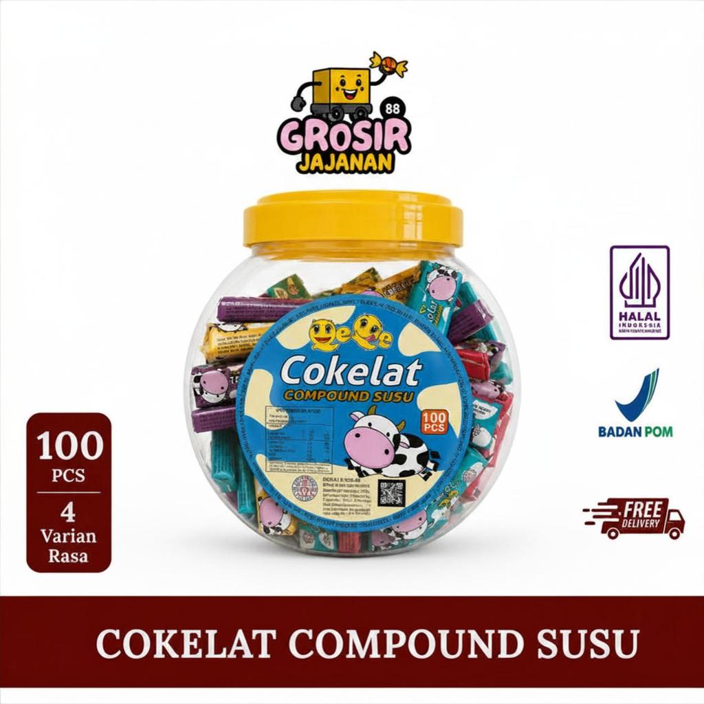 Cokelat Compound Rasa susu QeQe isi 100 pcs