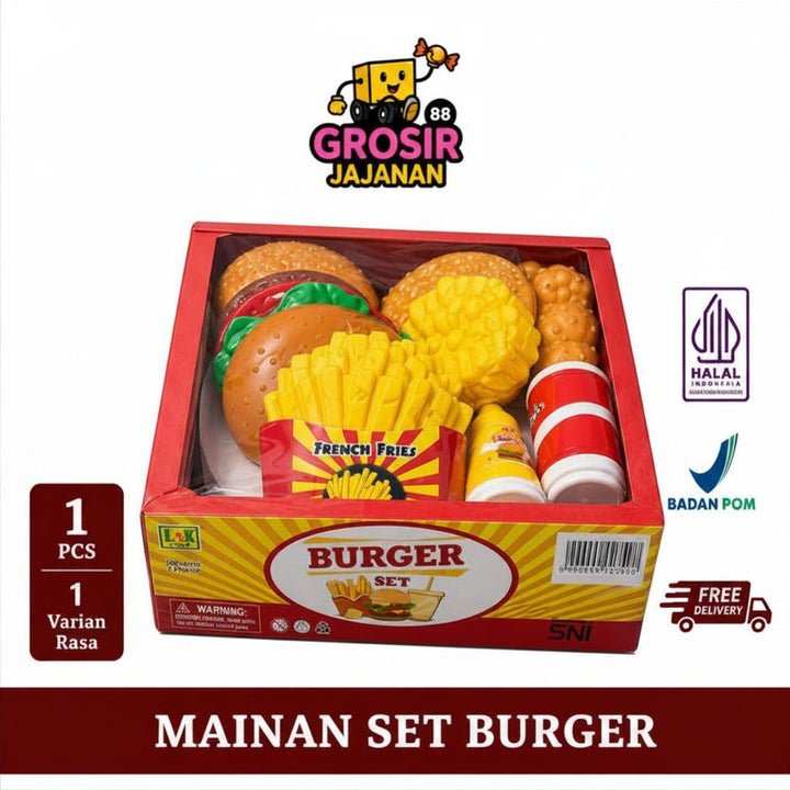 Mainan Burger Set untuk anak anak 1 Paket