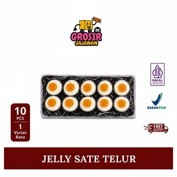 Jeli Agar Bentuk Telur Rasa Jeruk Apel Anggur Stroberi QeQe isi 10