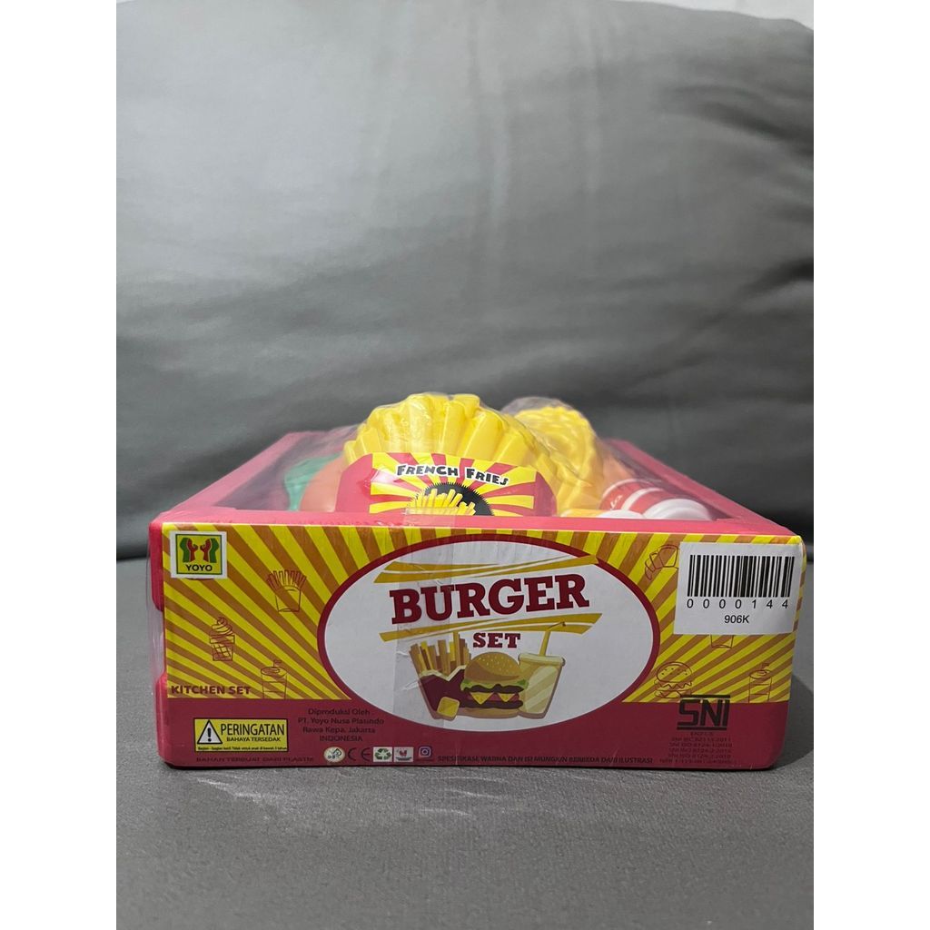 Mainan Burger Set untuk anak anak 1 Paket