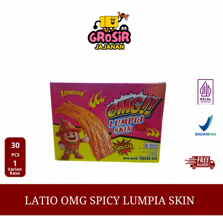 SNACK Latio OMG Spicy Lumpia Skin Lianggui isi 30 pcs