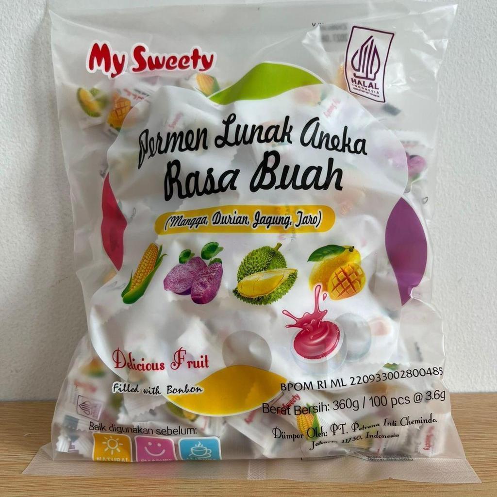 Permen Lunak Varian 7 Rasa Buah & 4 Varian Rasa Buah Mysweety isi 100 pcs