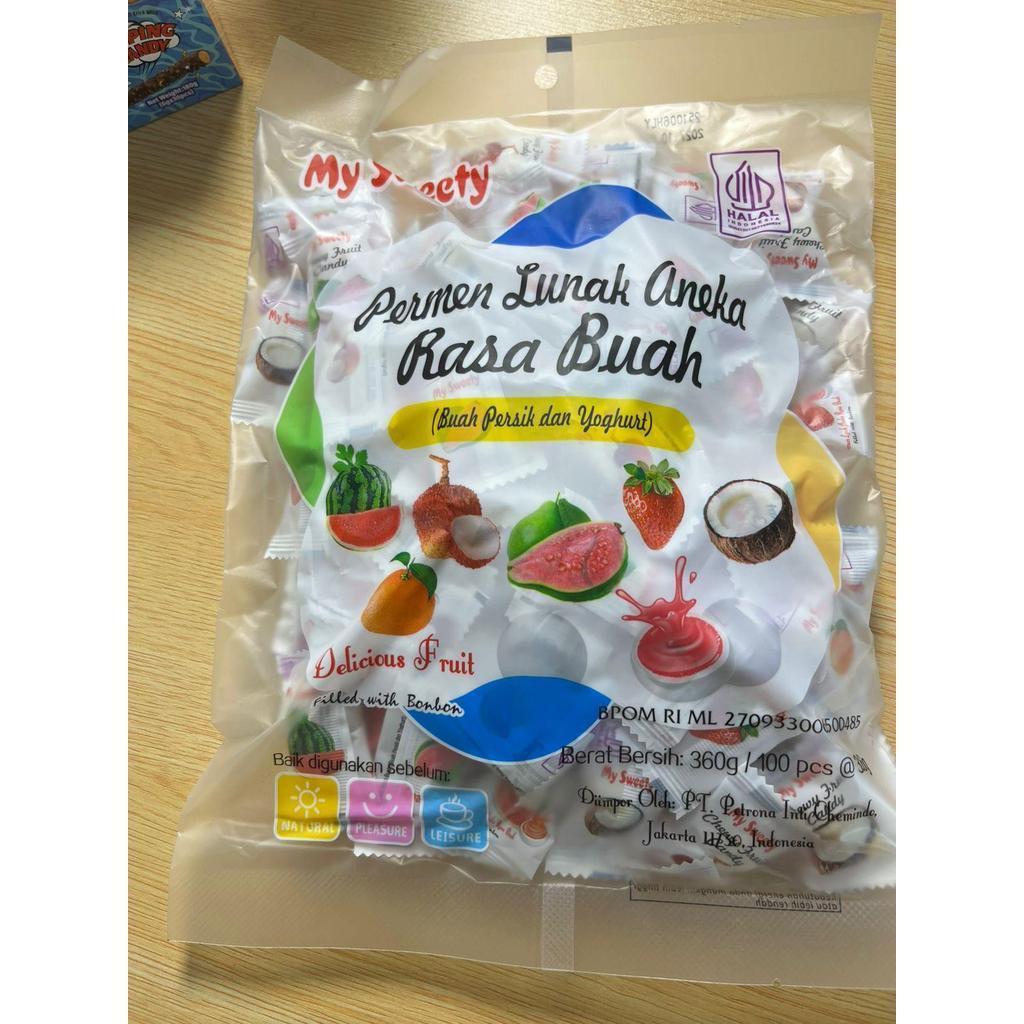 Permen Lunak Varian 7 Rasa Buah & 4 Varian Rasa Buah Mysweety isi 100 pcs