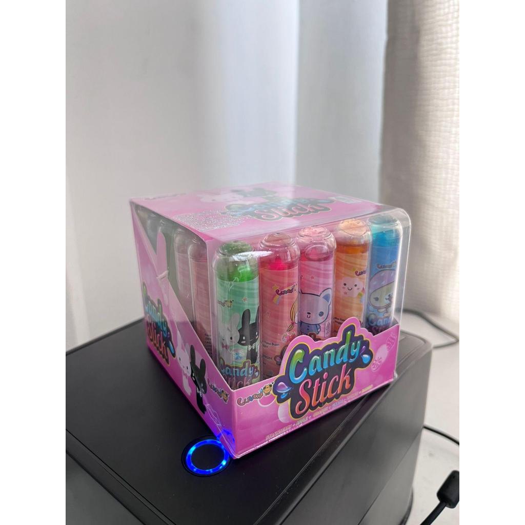 Permen Lunak Jelly Candy Stick Rasa Strawbery Apel Jeruk Anggur Leci Mangga Luvmi 1 Box Isi 30 Pcs