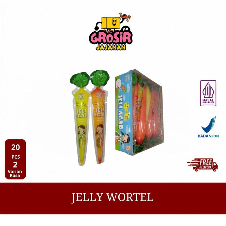 OBRAL!!Jelly Agar Bentuk Wortel QeQe isi 20 pcs