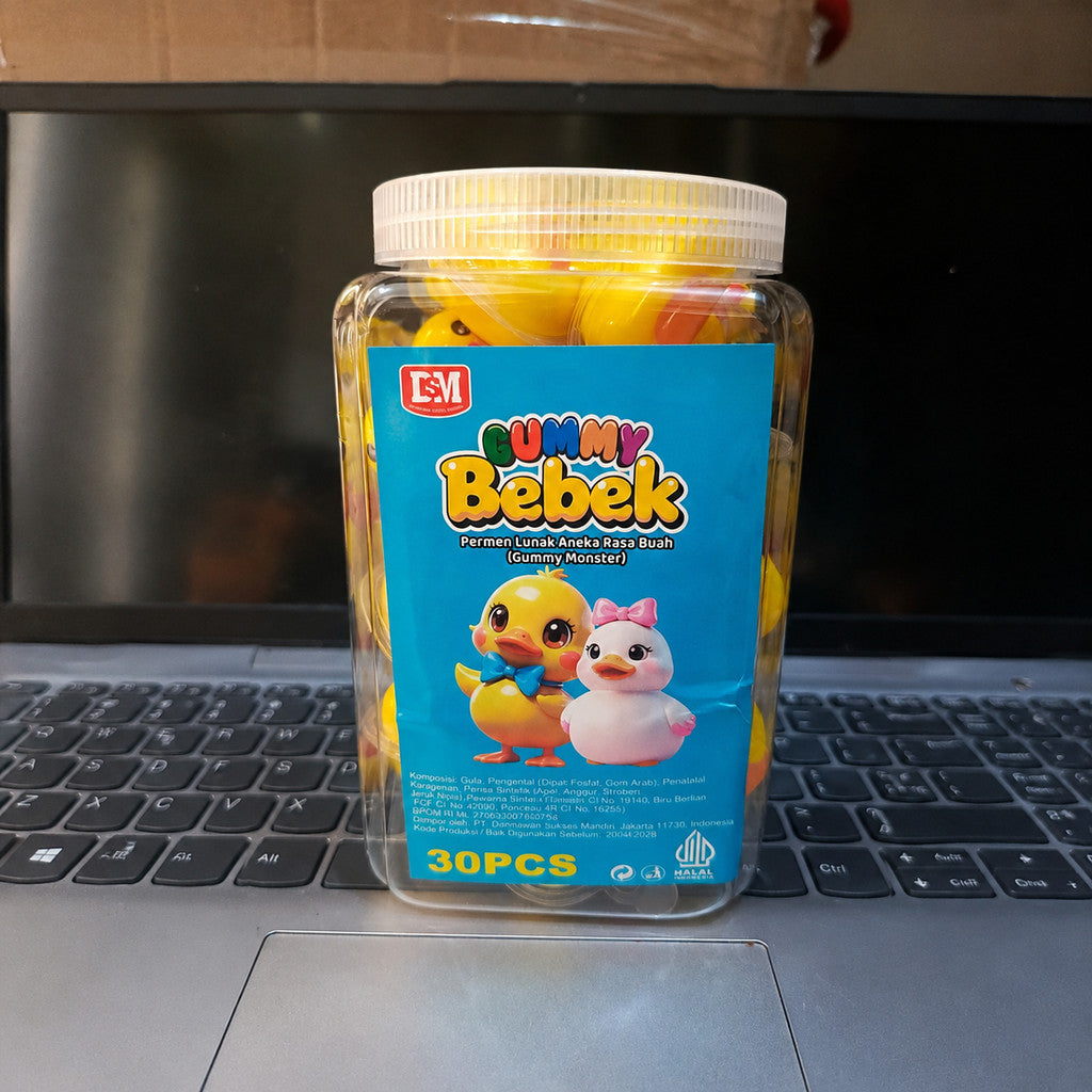 Permen Bebek Mango Gummy Lianggui 1 Toples Isi 30 Pcs