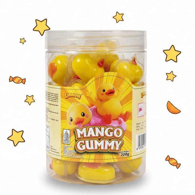 Permen Bebek Mango Gummy Lianggui 1 Toples Isi 30 Pcs