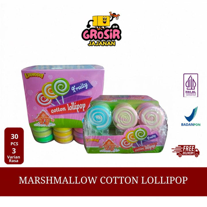Marshmallow Cotton Rasa Anggur Nanas Apel Jeruk Stroberi Lianggui isi 30 pcs