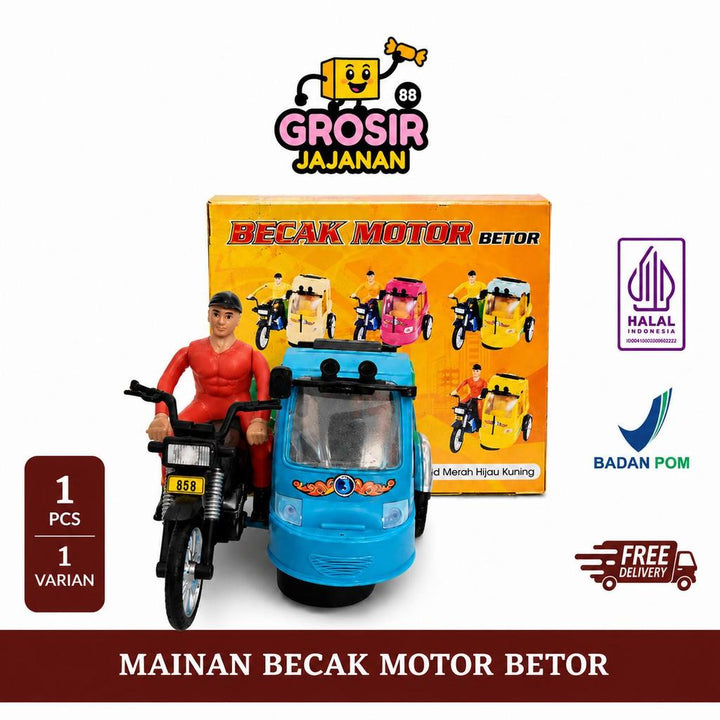 Barang Obral!! Mainan Anak Bentuk Becak Nusantara HKR
