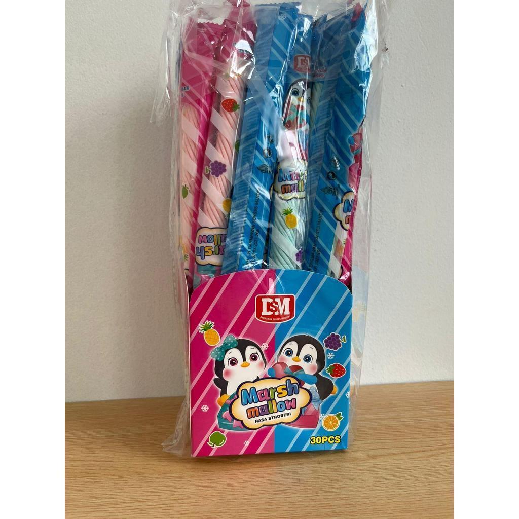Marshmallow Panjang Sweet Candy Rasa Strawbery isi 30 pcs