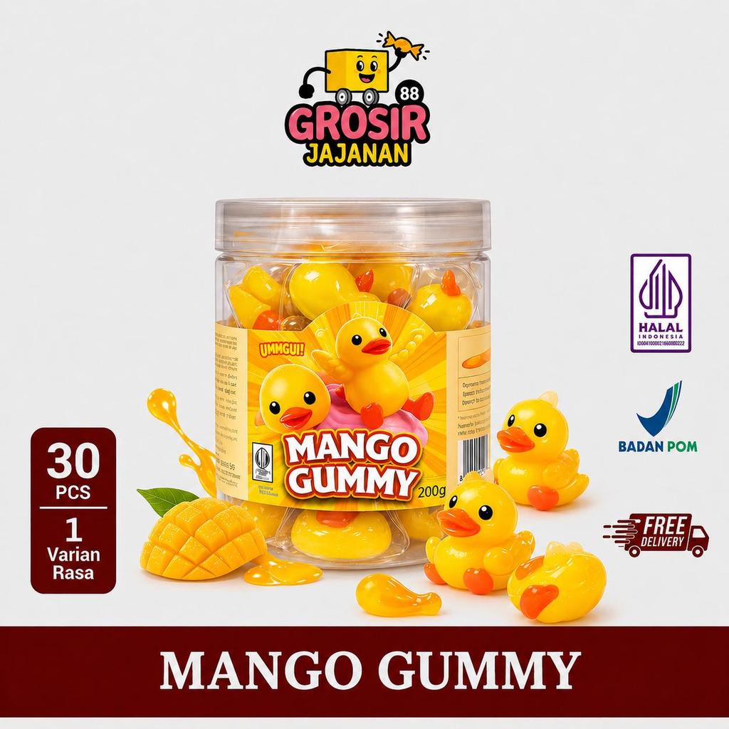 Permen Bebek Mango Gummy Lianggui 1 Toples Isi 30 Pcs