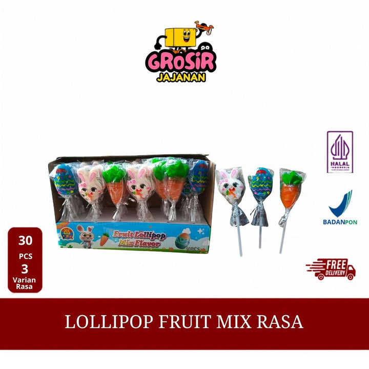 Permen Lollipop Fruit Mix Flavour PPA Isi 30 PCS  Nikmati kelezatan aneka rasa buah dalam setiap gigitan dengan Permen Lollipop Fruit Mix Flavour PPA! Hadir dengan berbagai varian rasa buah yang segar dan manis, permen lolipop ini menjadi camilan favorit
