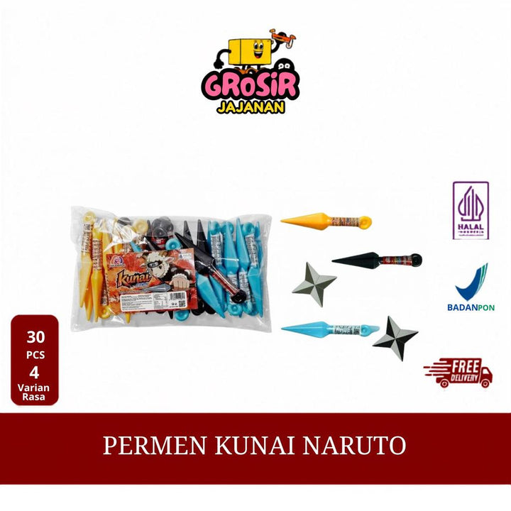 Permen Bentuk Kunai Naruto Tiga Kambing isi 30 pcs