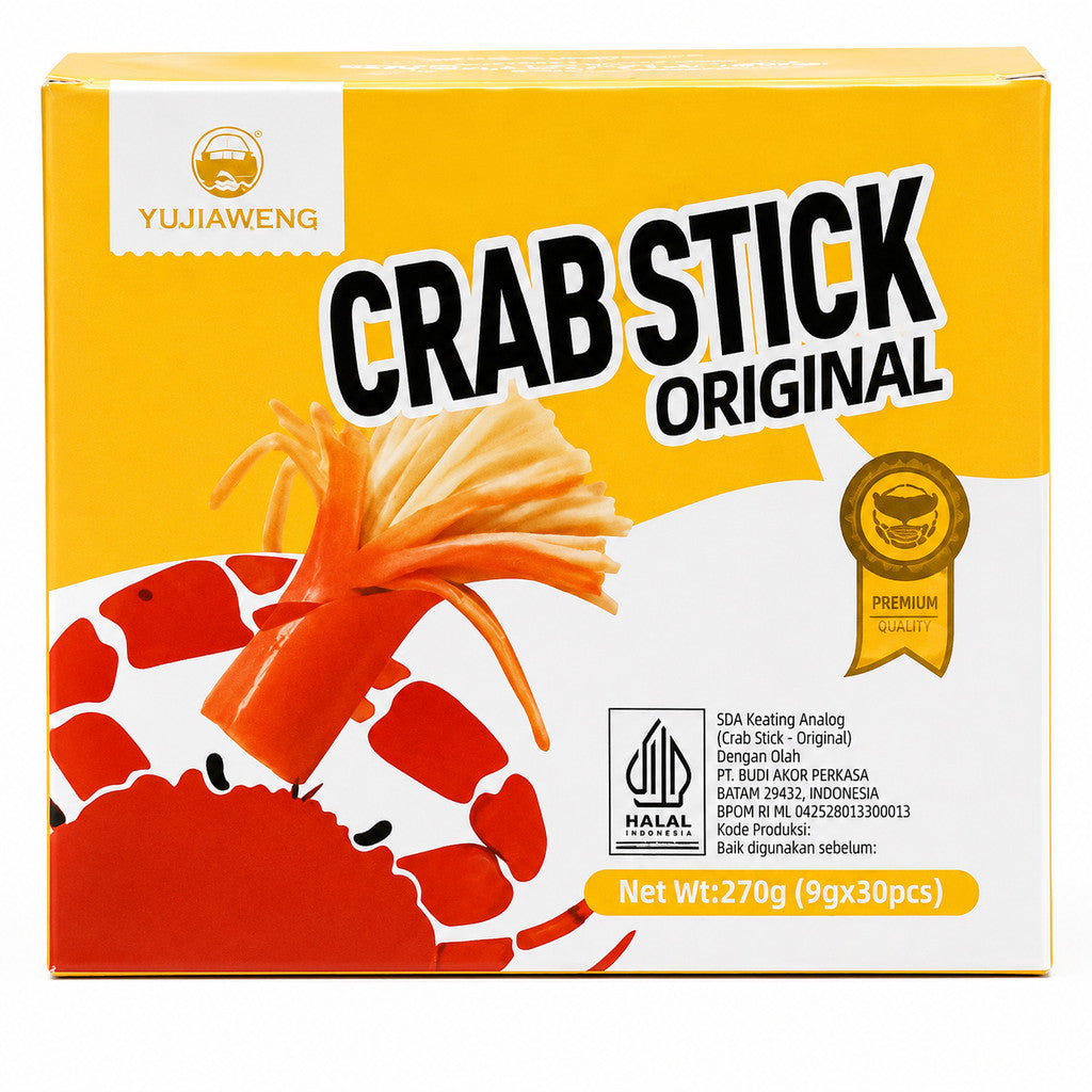 SNACK Latio Crab Stick Yujiaweng Rasa Original Bbq Mala Spicy isi 30 pcs
