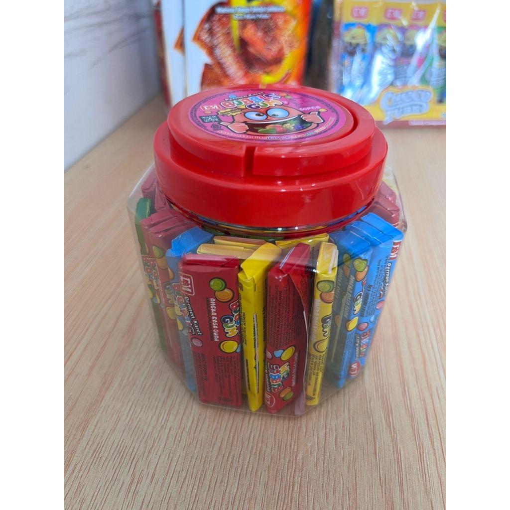 Permen Karet Bubble Gum Kemasan Mini 50 PCS DSM Variasi Rasa Buah