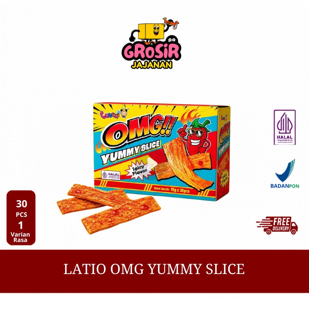 SNACK Latio OMG Yummy Slice Spicy Luvmi isi 30 pcs